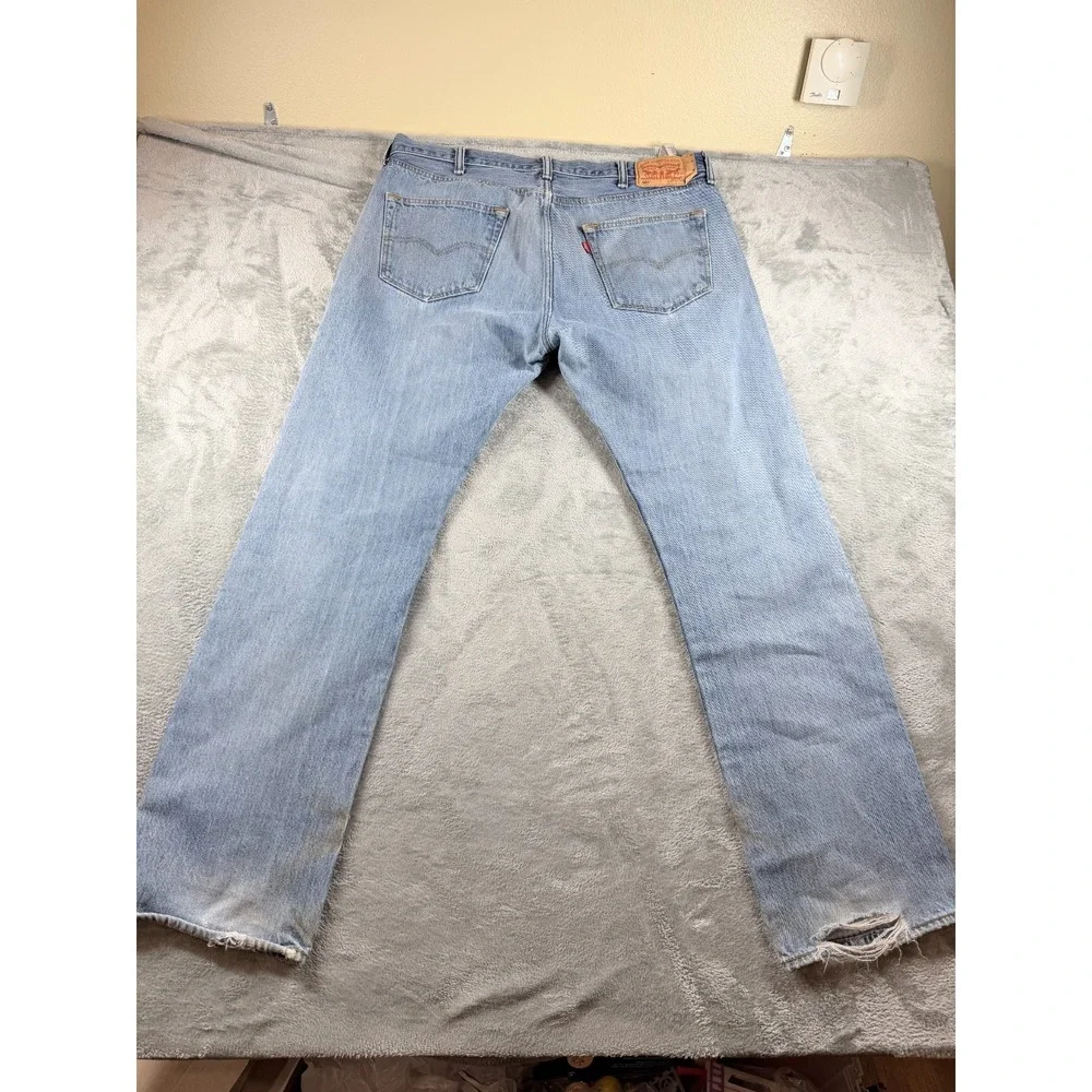 Levi's 501 Jeans 38x34 Distressed Grunge Y2K Skater Light Wash